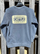 Mississippi Cattle Company License Plate Denim Comfort Colors Crew Neck Sweatshirt