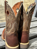Dan Post DP6058 Men's 11" Martel Bay Full Quill Ostrich With Brown Saddle Square Toe Boots *Closeout*