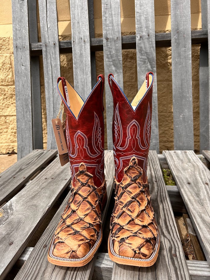 Anderson Bean 338083 12" Cigar Matte Big Bass Wide Square Toe Boots