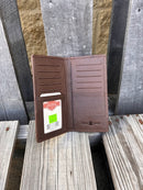 Top Notch Accessories 220CF Coffee Cowhide Hair-On All Over Leather Wallet