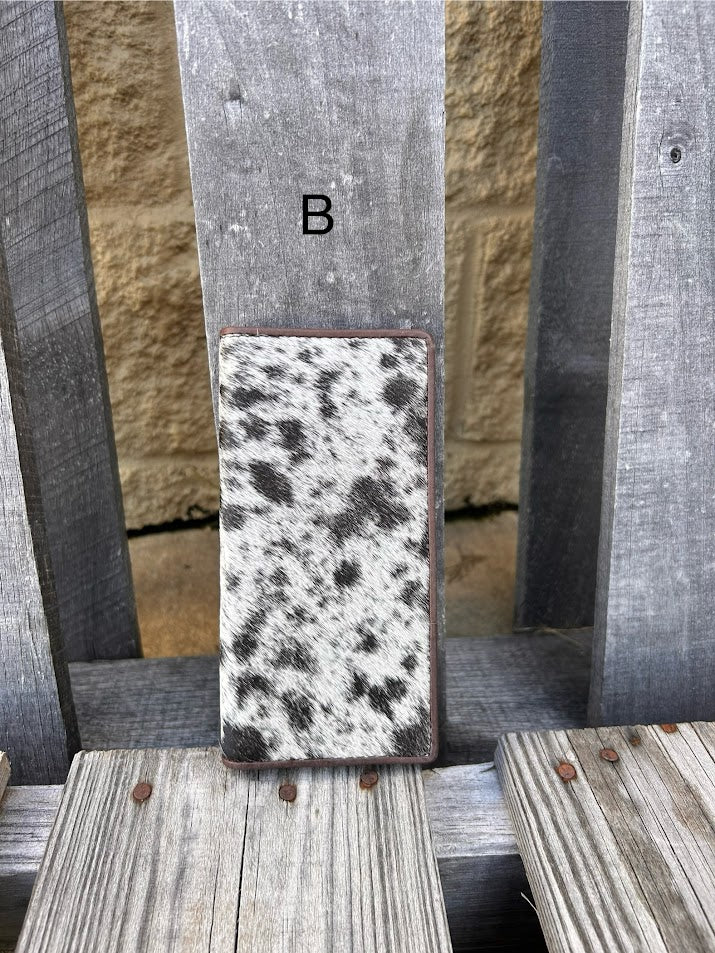 This cowhide leather tall wallet from Top Notch Accessories features 12 card slots and two bill pockets. Front View B