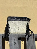 Top Notch Accessories 3065BK Black Cowhide Medium Crossbody with Fringe