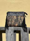 Top Notch Accessories 3065BK Black Cowhide Medium Crossbody with Fringe