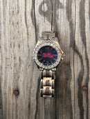 Ole Miss Small Crystal Face with Metal Band Watch