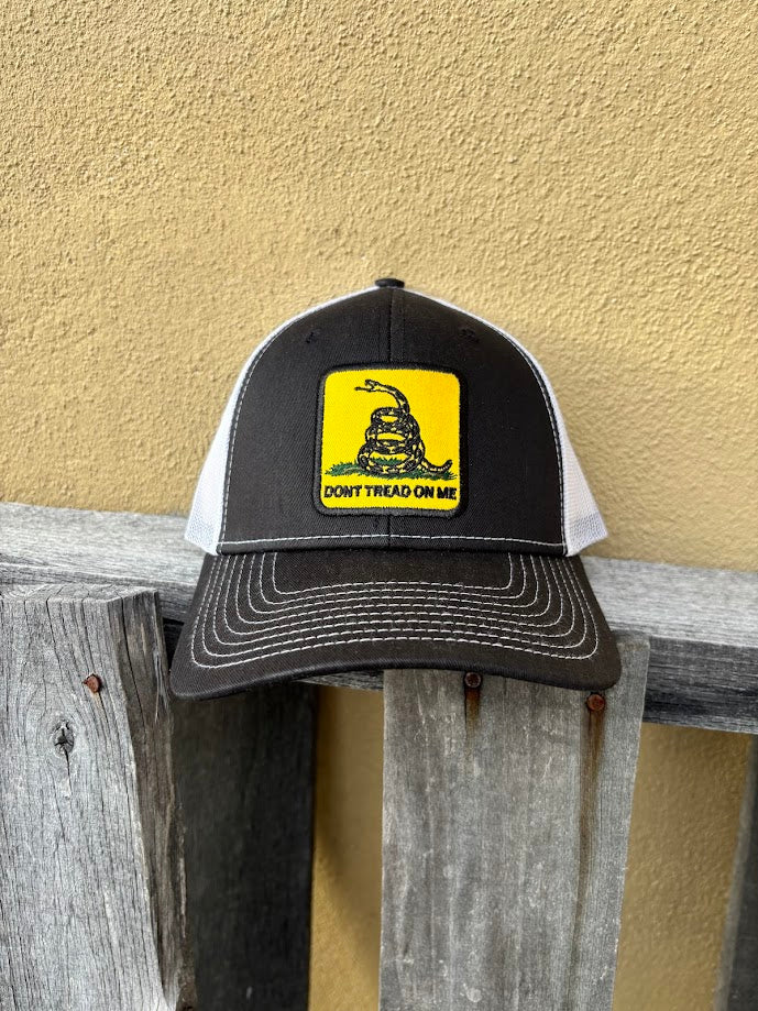 Don't Tread on Me Patch HW-DTM-BLW Black/White Snap Back Trucker Cap