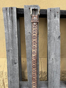 Cowtown Natural Rattlesnake Print Leather Belt