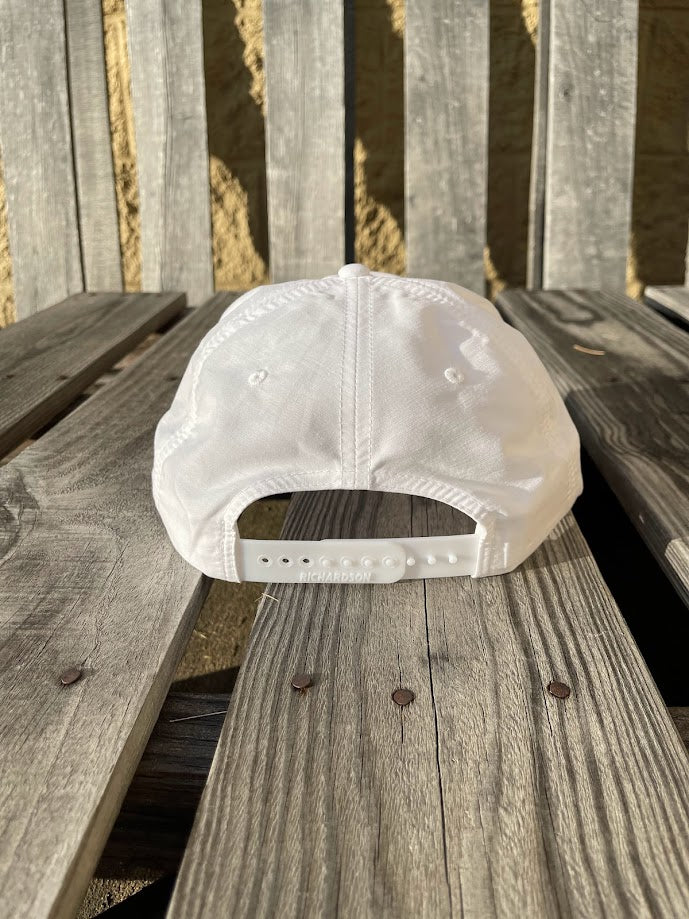 Mississippi Cattle Co "License Plate #2" Richardson 256 5 Panel Nylon Grandpa Snap Back White/Black Cap