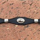 Top Notch Accessories Black Leather Horse Head Concho Hat Band