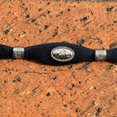 Top Notch Accessories Black Leather Bull Rider Concho Hat Band