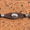 Top Notch Accessories Coffee Leather Hat Band with Bull Rider Conchos