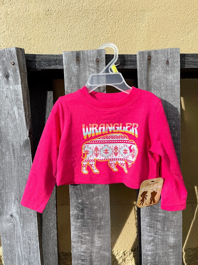Baby/Toddler Girl's Wrangler 112344421 Graphic Aztec Print Bison Long Sleeve T-Shirt  *CLOSEOUT*