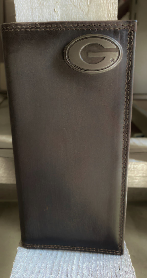 Zep-Pro IWT4CRZH-UGA University of Georgia Bulldogs Brown “Crazy Horse” Leather Tall Wallet