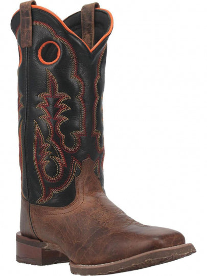 Laredo 7960 Men's 13" Isaac Leather Brown/Black Broad Square Toe Boot CLOSEOUT