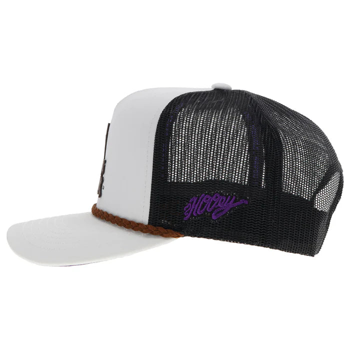 Hooey 7285T-WHBK Louisiana State University White & Black Trucker Cap with Brown LSU Patch