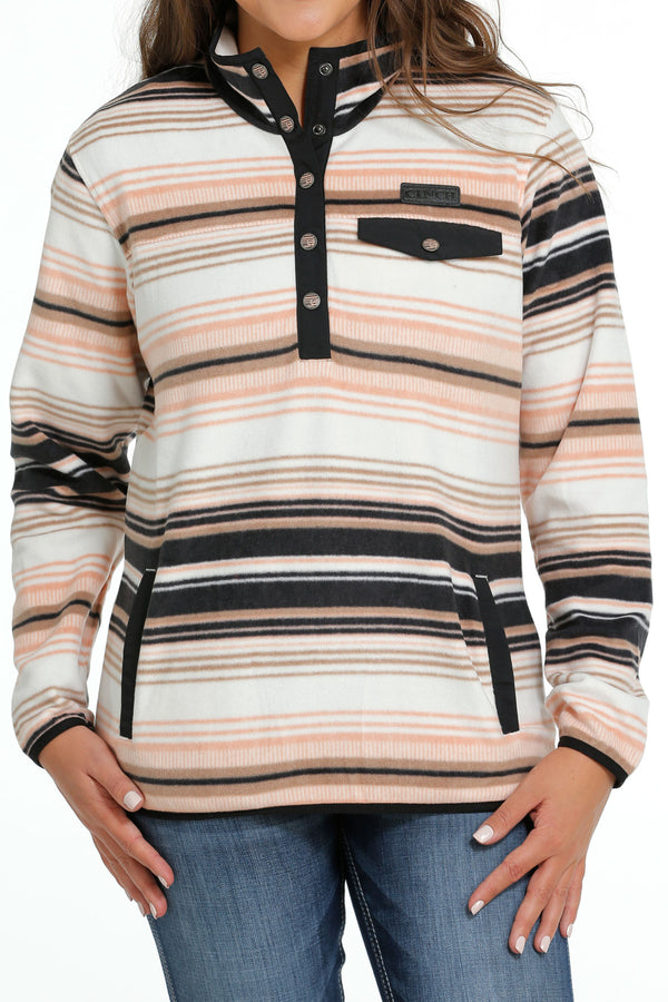 Women's Cinch MAK9819007 White Polar Fleece Pullover