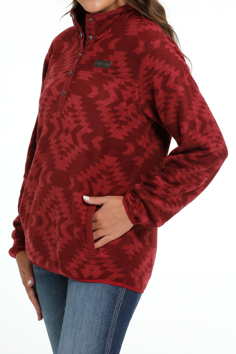 Women's Cinch MAK9820014 Red Polar Fleece Pullover