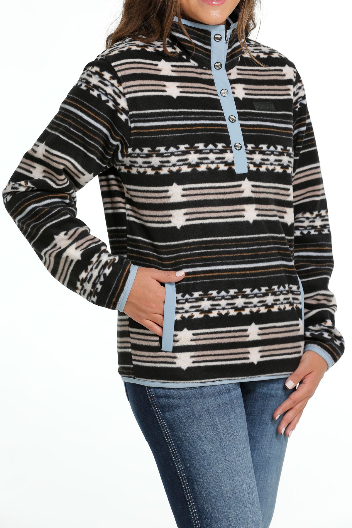 Women's Cinch MAK9820015 Black Polar Fleece Pullover  *CLOSEOUT*
