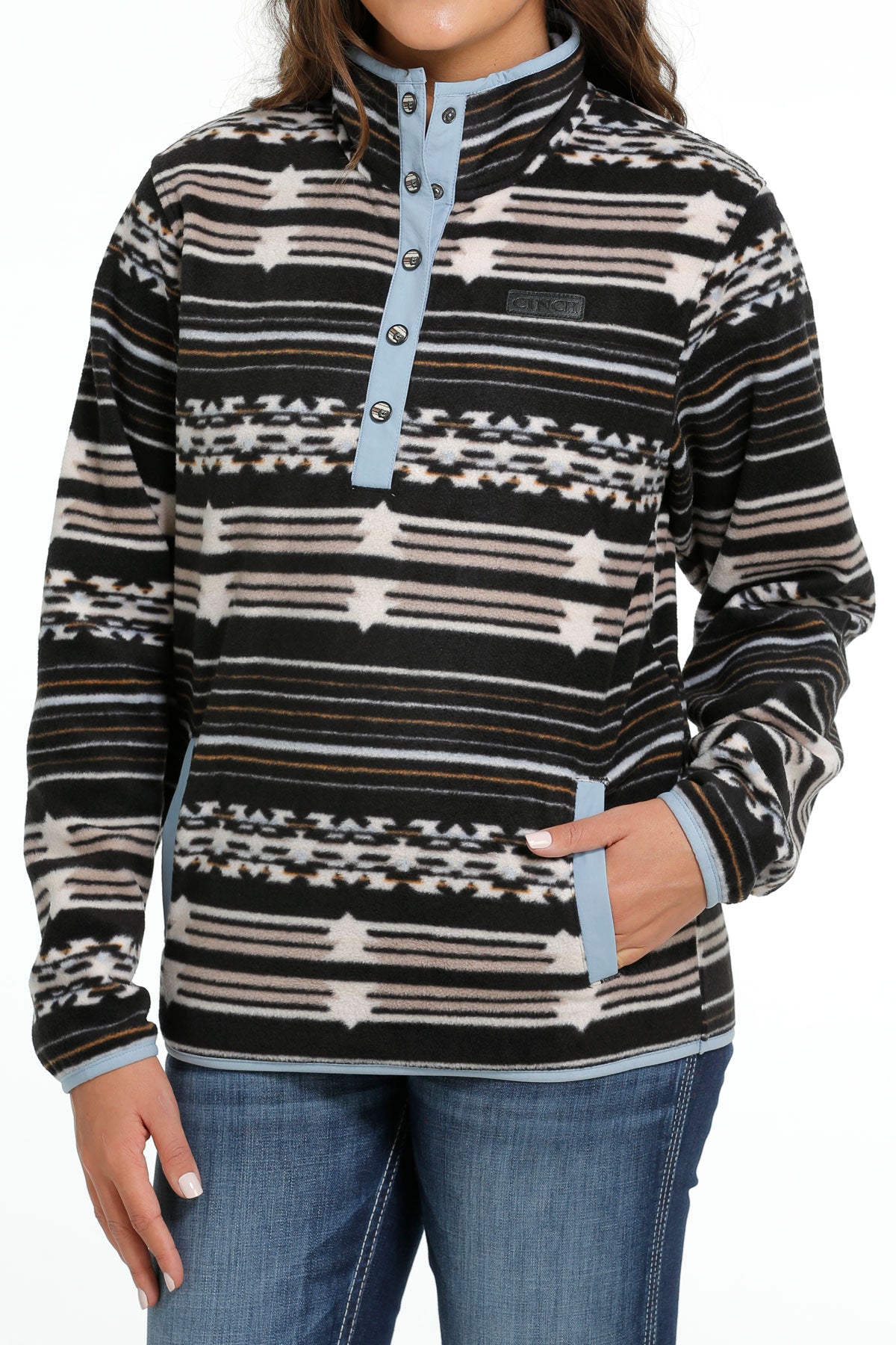 Women's Cinch MAK9820015 Black Polar Fleece Pullover  *CLOSEOUT*