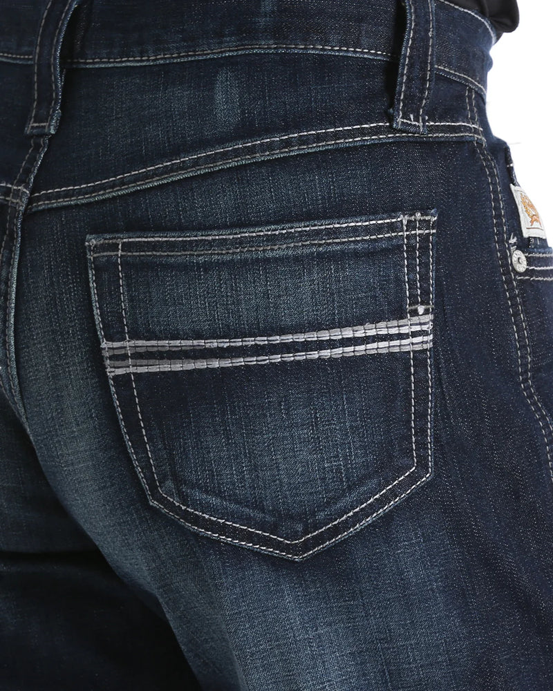 Close-up of Carter 2.4 back right pocket with stitching detail.