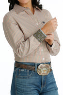 Women's Cinch MSW9164217 TENCEL Multi Stripe Button Down Western Shirt CLOSEOUT