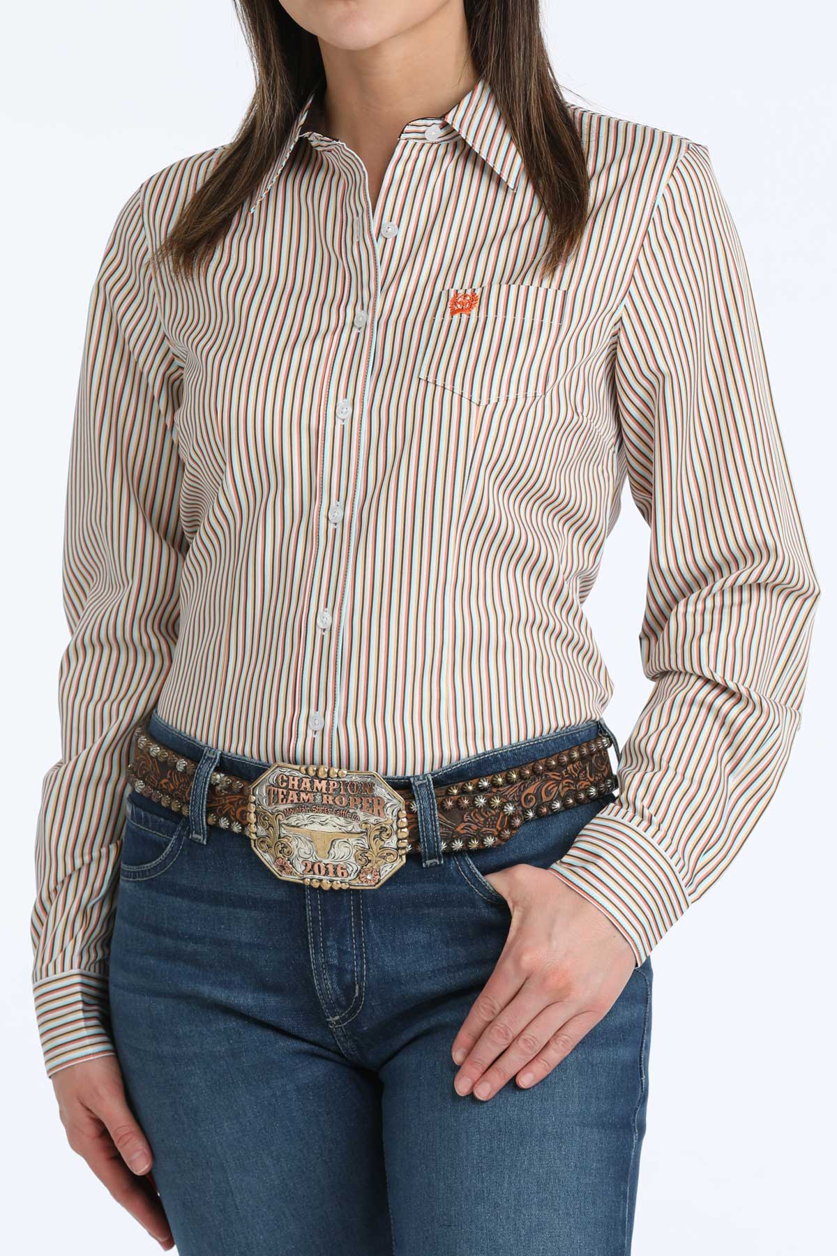 Women's Cinch Tencel Striped Long Sleeve Button Down Western Shirt