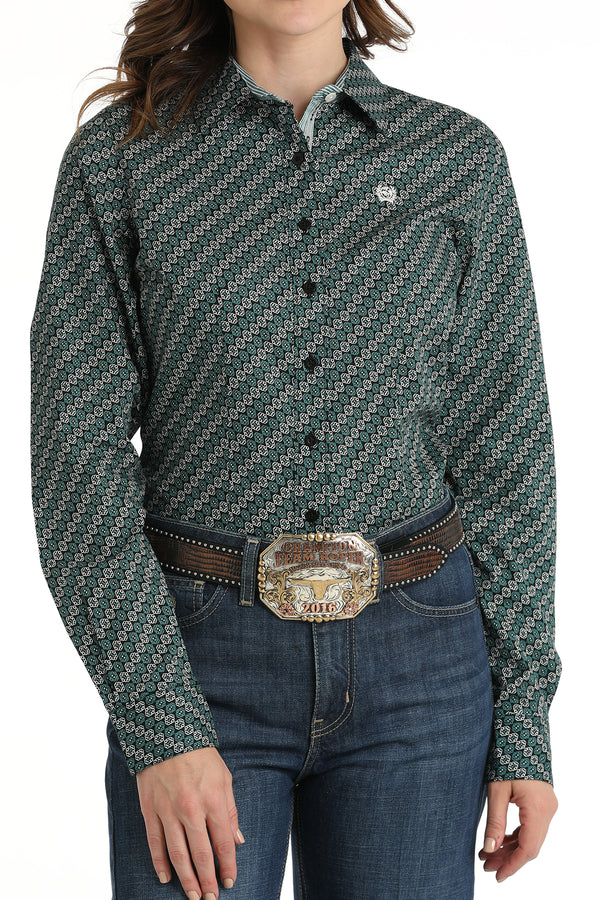 Women's Cinch MSW9165055 Multi-color Print Button Down Western Shirt