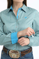 Women's Cinch Blue Stripe Button Down Western Shirt