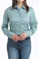 Women's Cinch Blue Stripe Button Down Western Shirt