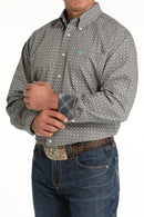 Men's Cinch Blue Print Button Down Long Sleeve Shirt