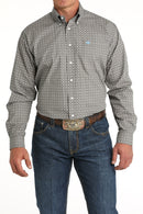 Men's Cinch Blue Print Button Down Long Sleeve Shirt