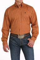Men's Cinch Burnt Orange Button Down Long Sleeve Shirt
