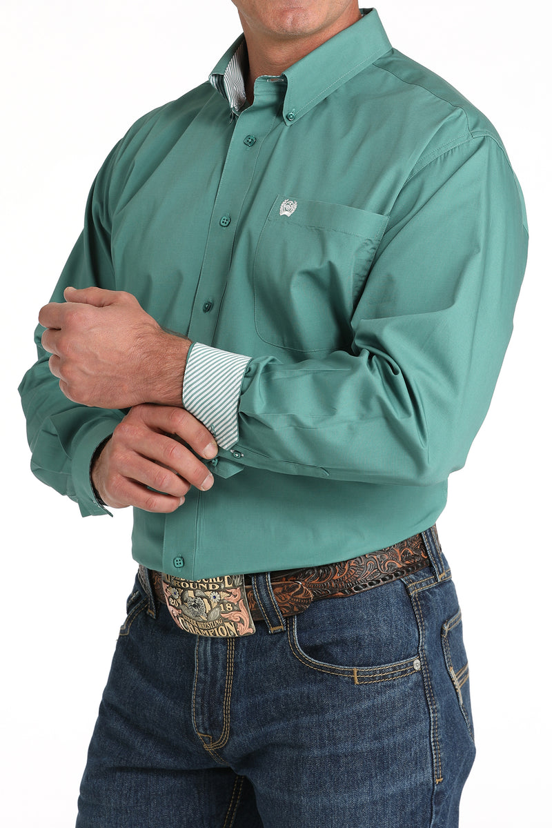 Men's Cinch MTW1105826 Green Button Down Long Sleeve Shirt