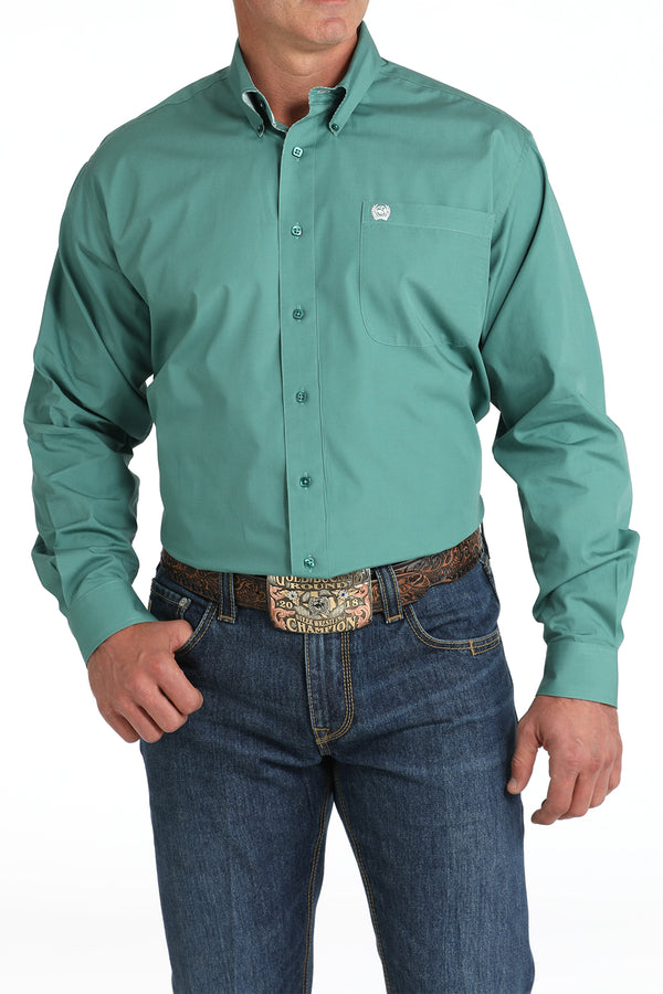 Men's Cinch MTW1105826 Green Button Down Long Sleeve Shirt