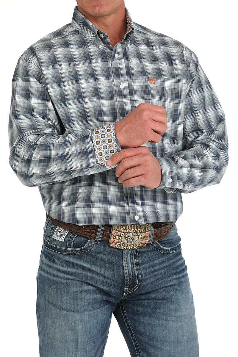 Men's Cinch MTW1105893 Multi Plaid Button Down Long Sleeve Shirt