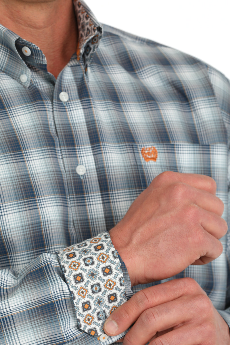 Men's Cinch MTW1105893 Multi Plaid Button Down Long Sleeve Shirt