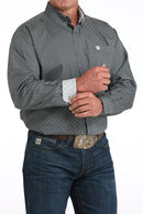 Men's Long Sleeve Western Shirt with Printed Cotton Plain Weave
L/S Button Down
Gray Buttons with Contrast trim front view