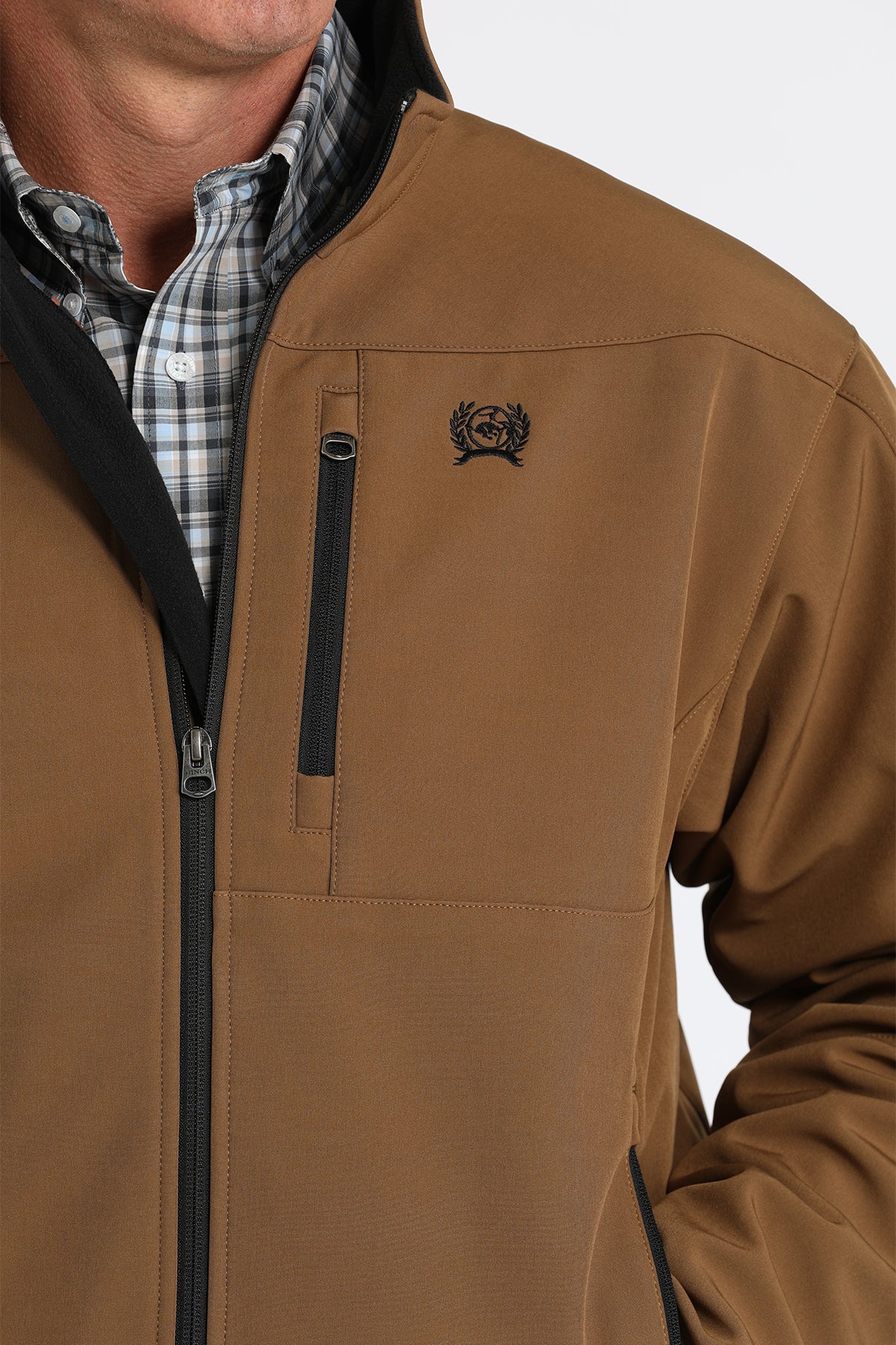 フルカウント　ダックジャケット　36 Men's Cinch Brown Bonded Logo Jacket