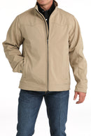Cinch khaki conceal carry jacket. Full front view.
