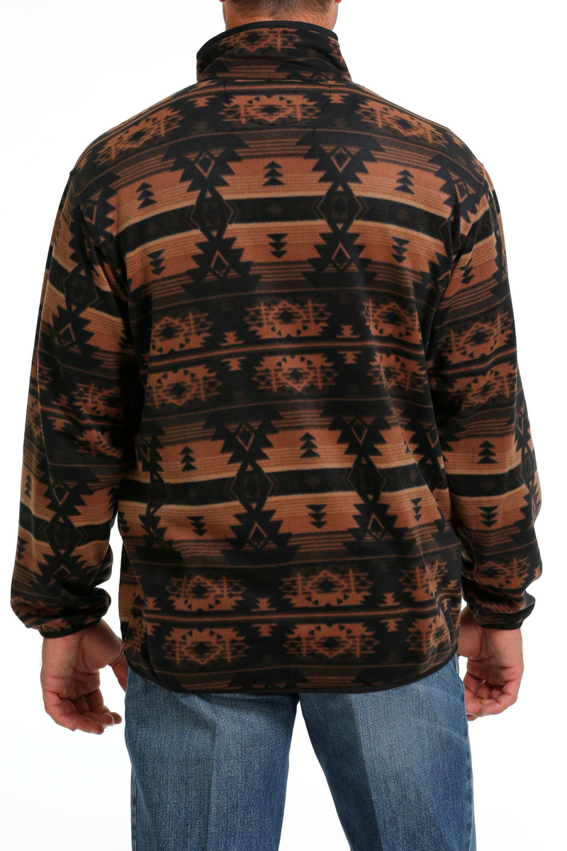 Men's Cinch MWK1514018 Black Aztec Print Quarter Snap Fleece Pullover (SHOP IN-STORES TOO)