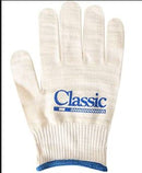 Back of the glove photo showing the Classic Rope logo and wrist border in blue to indicate size medium.