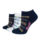 Ladies Wrangler 3/72873  3-Pack Assorted Aztec Print Low Cut Socks