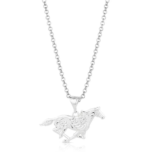 Montana Silversmiths Out West Running Horse Necklace