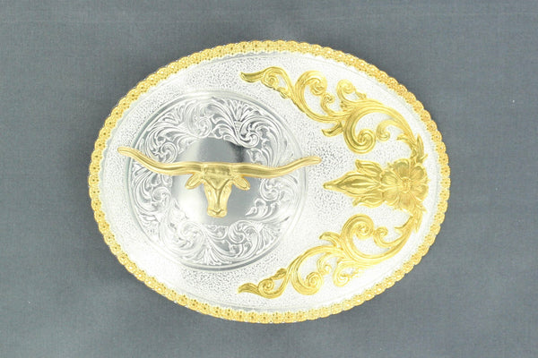 Nocona 37524 Oval Floral Embossed Belt Buckle
