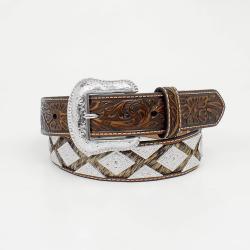 Nocona Pro Series Men's Belt Silver Diamond Shaped Conchos Tan