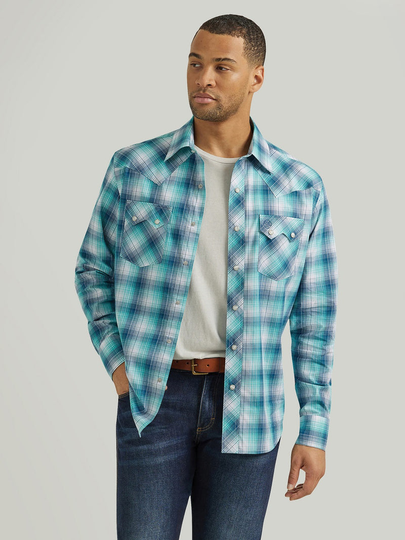 Mens wrangler pearl snap shirts deals