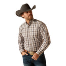 Men's Ariat Pro Series long sleeve shirt in Brown Plaid. 