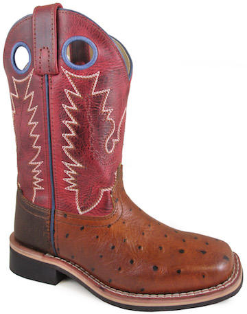 Youth Smoky Mountain Cognac/Red Crackle Square Toe Boot