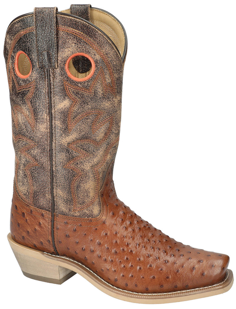 Men's Smoky Mountain 4303 11" Santa Fa Cognac Ostrich Print/Vintage Brown Top Cutter Toe