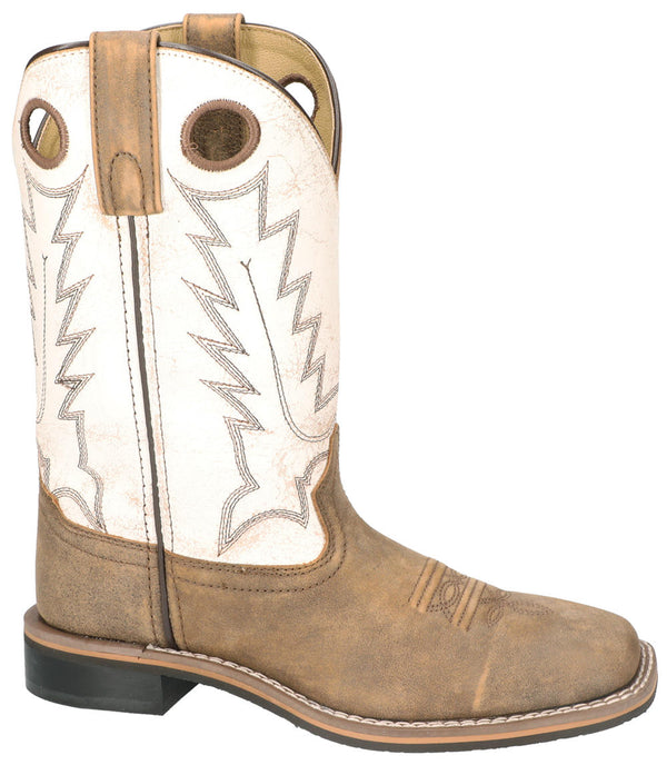 Women's Smoky Mountain Drifter Brown Distress/Antique White Leather Western Boot