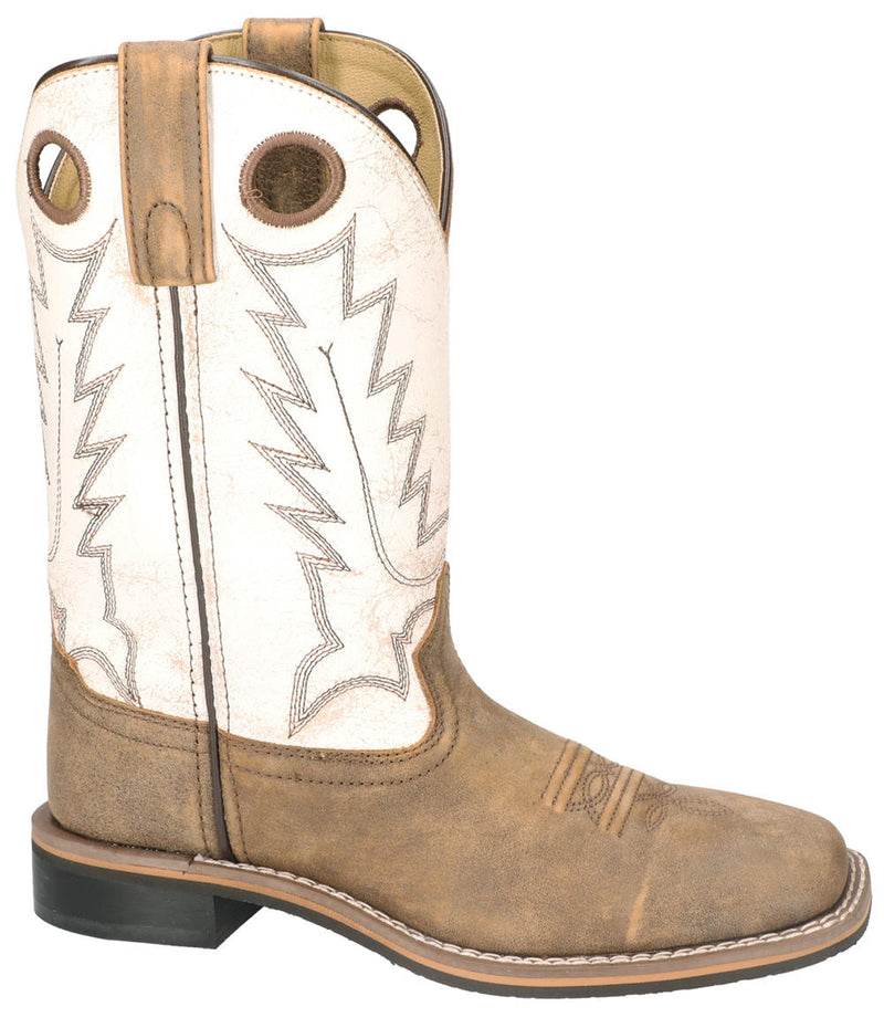 Women's Smoky Mountain Drifter Brown Distress/Antique White Leather Western Boot